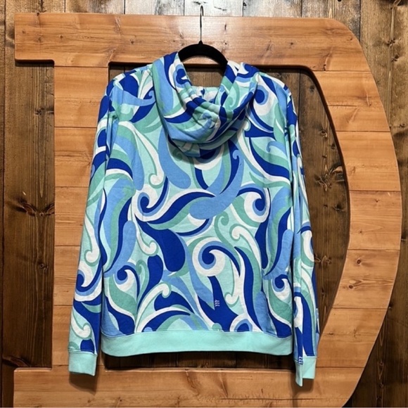 Hill House The Allie Zip-Up Hoodie Jacket in Ocean Kaleidoscope - Picture 4 of 7